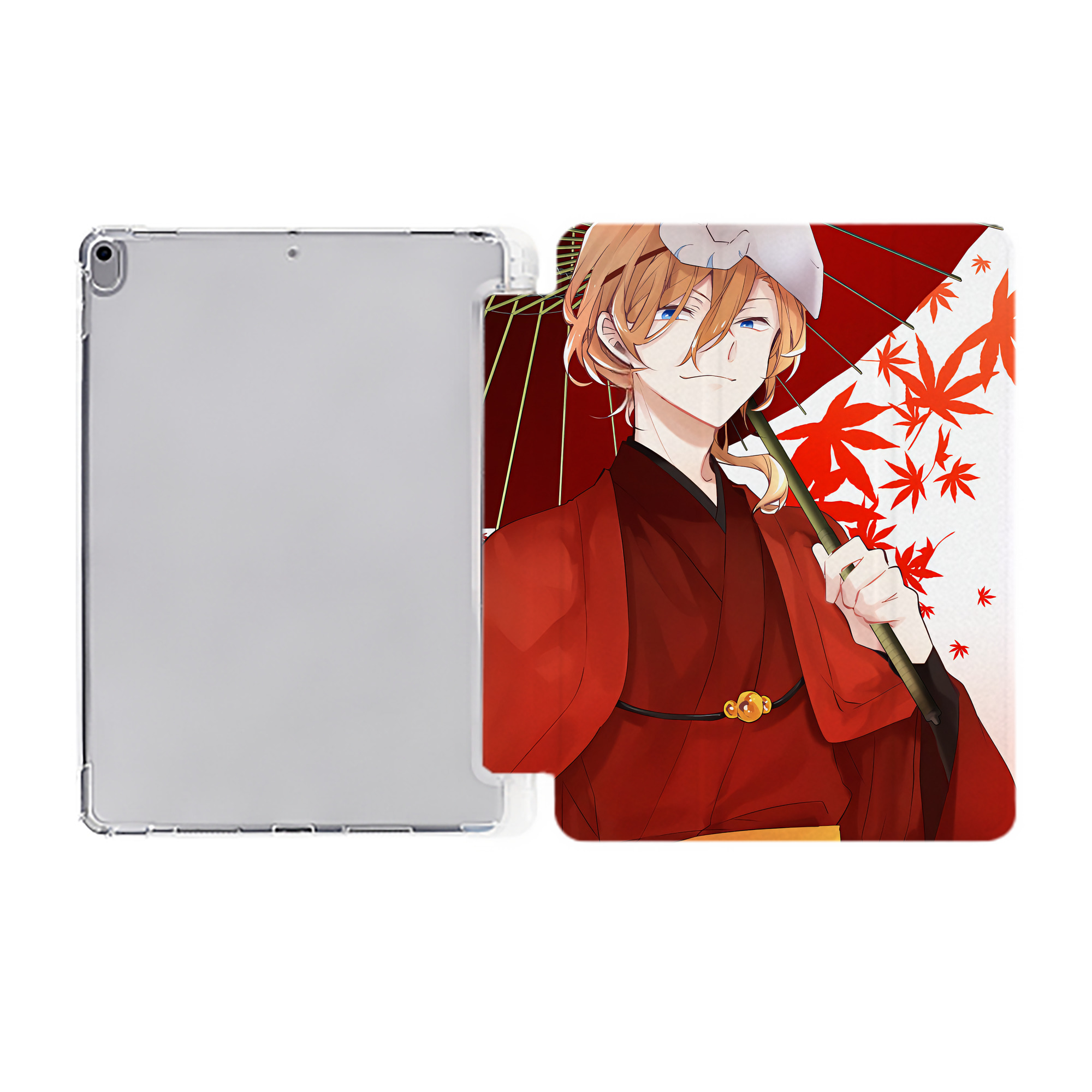 （画像用） 文豪ストレイドッグス Bungo Stray Dogs IPad ケース ペン収納付き 三つ折りスタンド PUレザー×シリコン 対応機種9.5/10.5/10.9インチ
